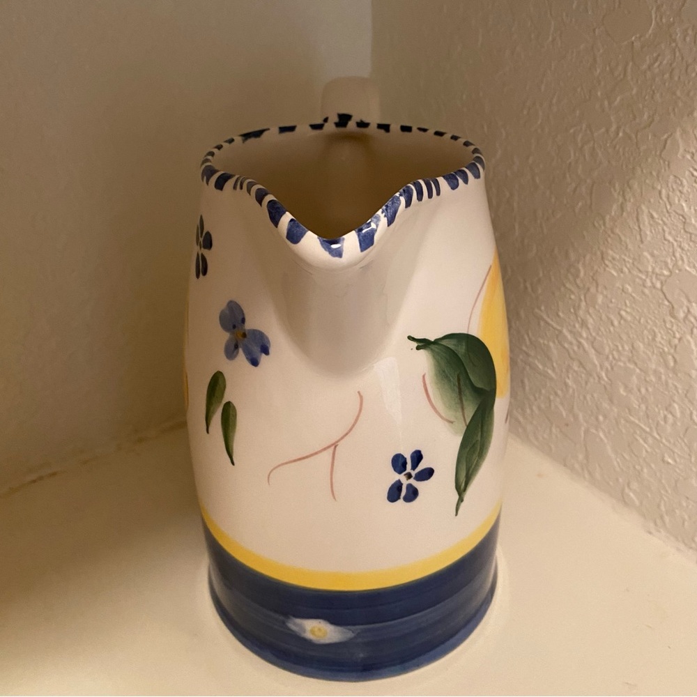 Large Pitcher Hand Painted Made In Italy - Picture 4 of 6